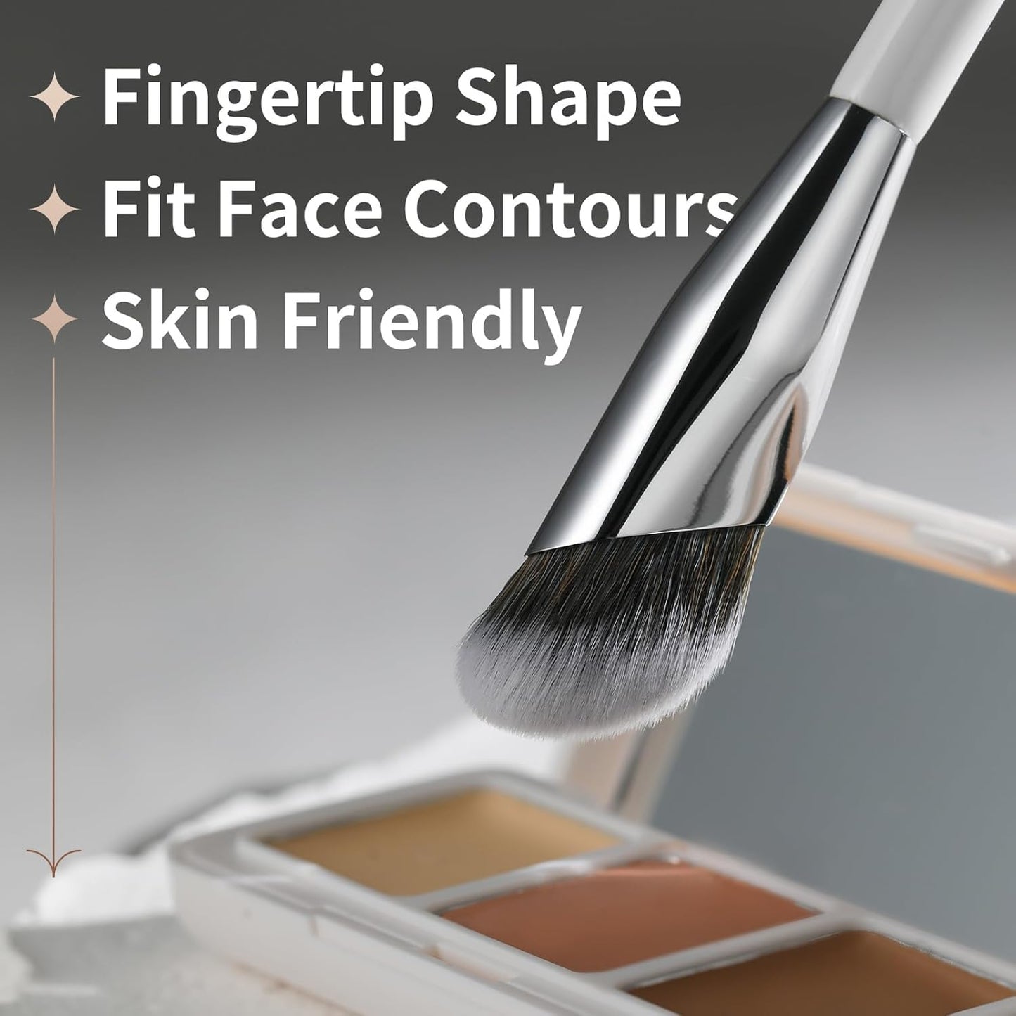 Concealer Brush, under Eye Makeup Small Angled Precision Face Blending Brush, Eye Liquid Cream Foundation Concealer for Dark Circles, Make up Nose Contour Applicator Vegan