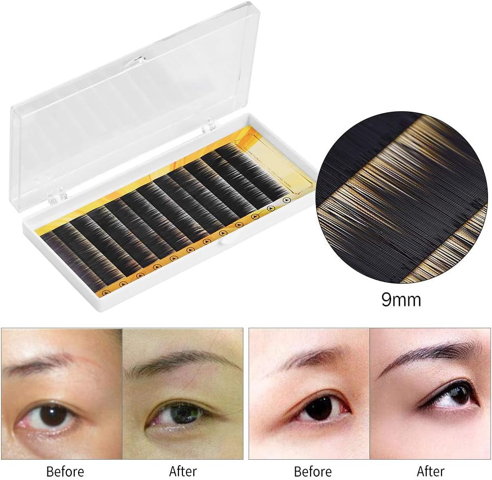 False Eyebrow Extension, False Eyebrow Extension Fake Enhancer Individual Reusable Artificial Eyebrows Light Fiber Eyebrows Black (9Mm)