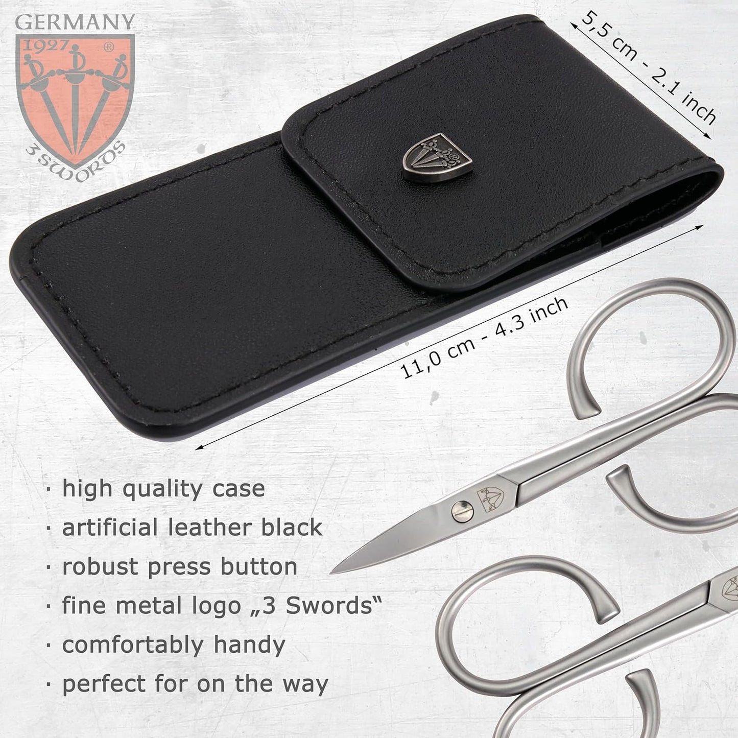- Stainless Steel INOX Curved Nail Scissors - Strong Scissors for Strong People with Case by