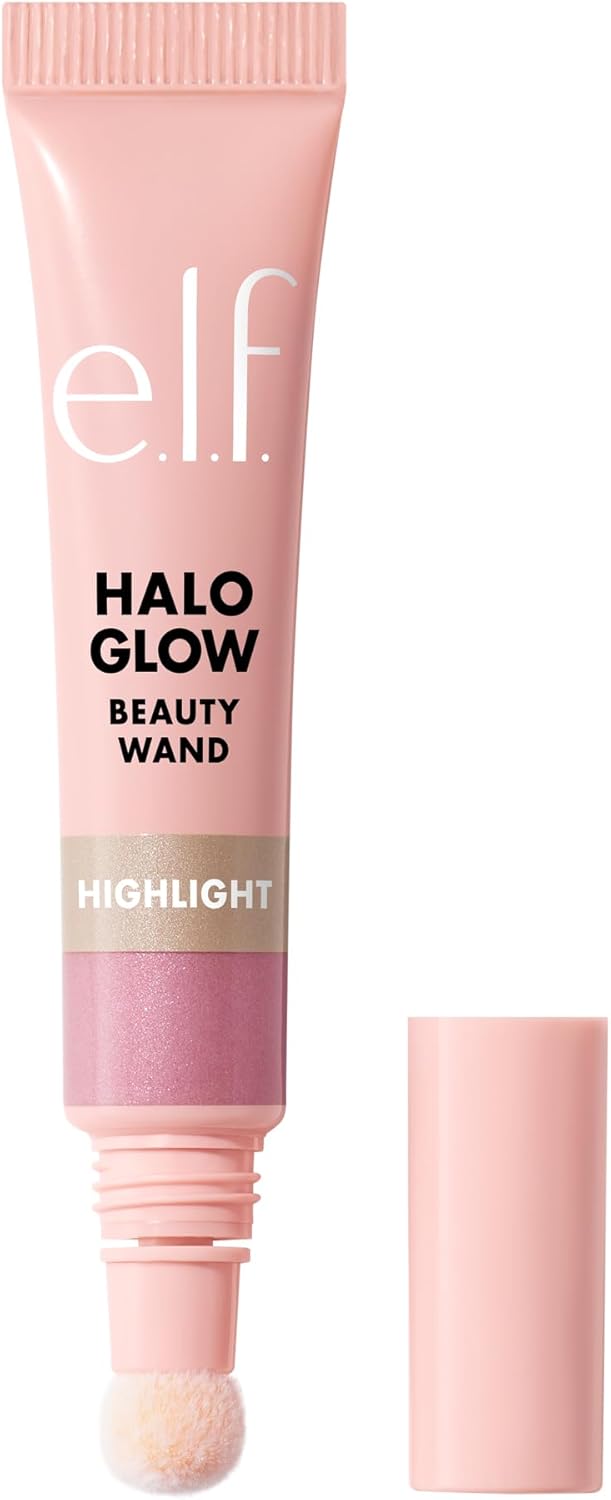 Halo Glow Highlight Beauty Wand, Liquid Highlighter Wand for Luminous, Glowing Skin, Buildable Formula, Vegan & Cruelty-Free, Champagne Campaign