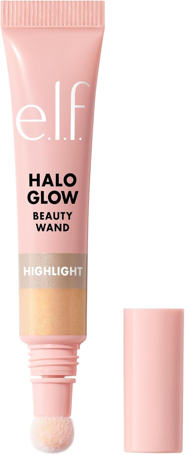 Halo Glow Highlight Beauty Wand, Liquid Highlighter Wand for Luminous, Glowing Skin, Buildable Formula, Vegan & Cruelty-Free, Champagne Campaign