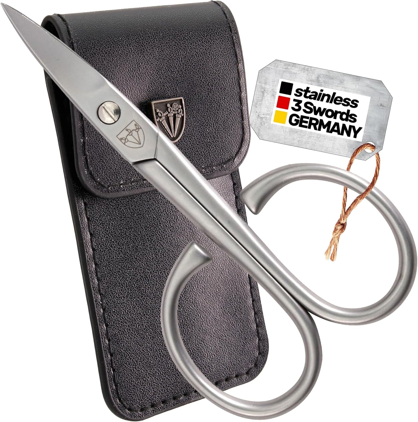 - Stainless Steel INOX Curved Nail Scissors - Strong Scissors for Strong People with Case by