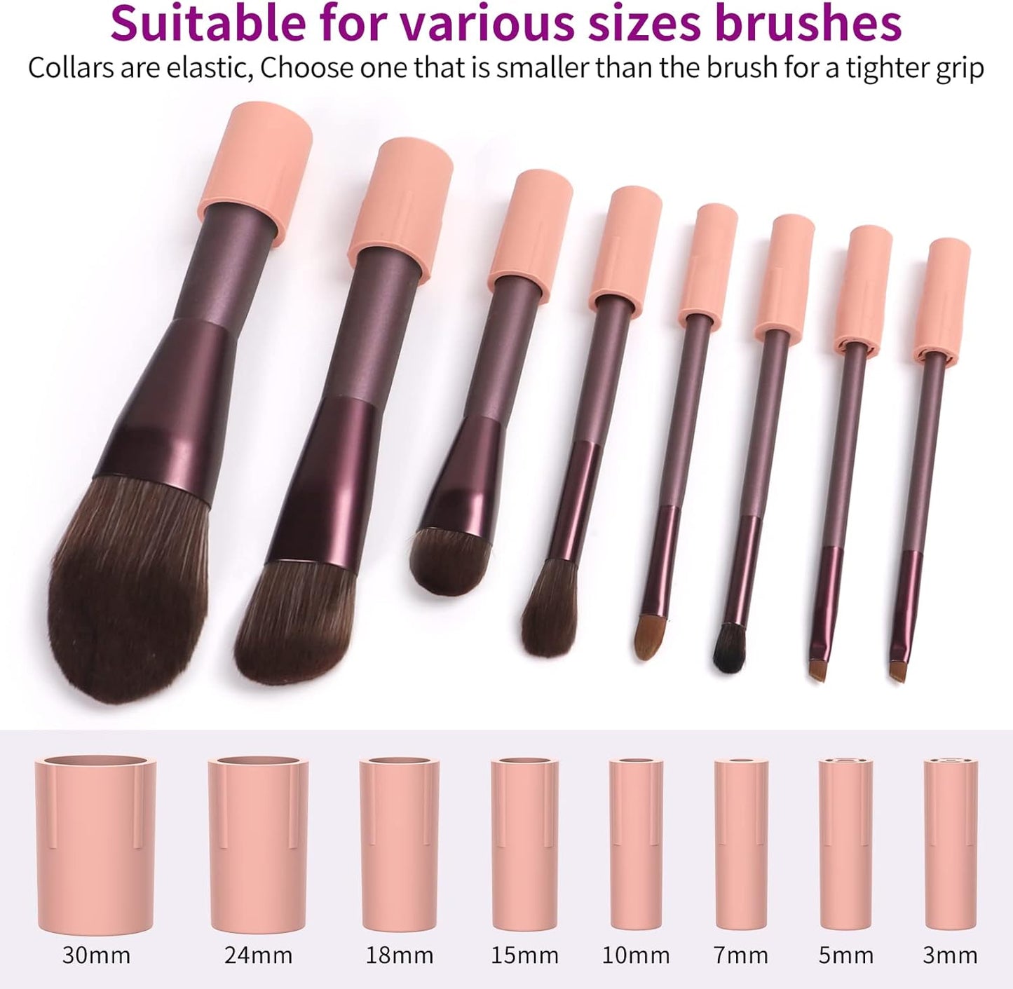 Makeup Brush Cleaner Dryer Machine,Super-Fast Electric Brush Cleaner Spinner with 8 Size Collars,Automatic Brush Cleaner Spinner Makeup Brush Tools (White)