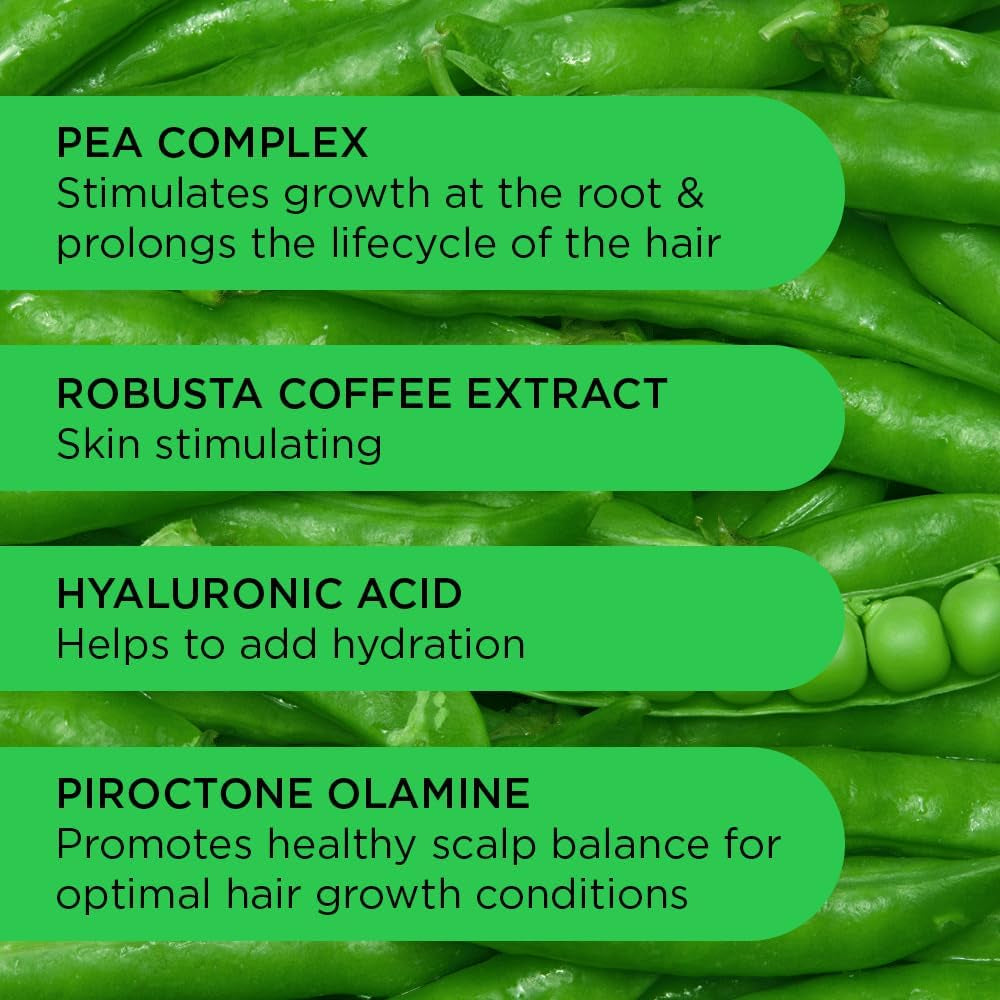 97% Natural Get Set Grow Hair Thickening Conditioner to Optimise Scalp Health, Stimulate Roots and Promote Hair Growth, with Organic Garden Pea Sprouts and Green Robusta Coffee Beans, 250Ml