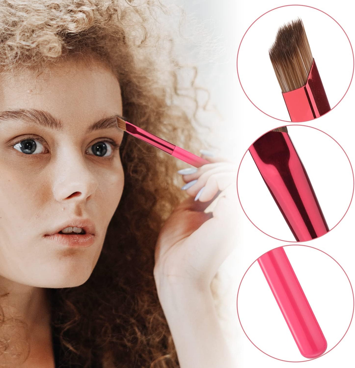 2Pcs Multifunctional Eyebrow Brush, Eyebrow Makeup Brush Eye Brow Concealer Brush Angled Brush for Powder, Shadow, Cream, Gel, Woman, Girl