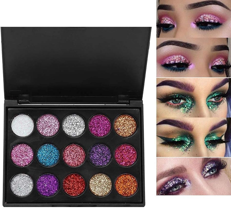 Eye Shadow Plattet, 15 Colors Waterproof Glitter Eyeshadow Palette for Cosplay Makeup Eye Makeup, Shining Eye Shadow Cosmetic Powder Suitable for Daily and Professional Makeup