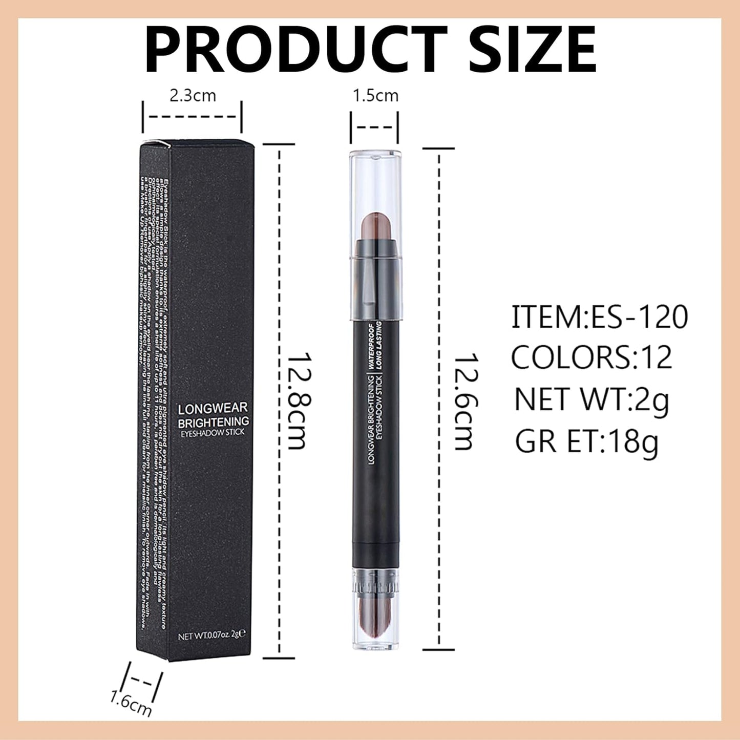 Cream Eyeshadow Stick - No Crease Glitter Shimmer Blue Purple Eye Shadow Stick with Soft Brush, Rotatable Eye Brightener Pencil Crayon, Long Lasting Waterproof Metallic Eye Makeup Pen for Women-#10