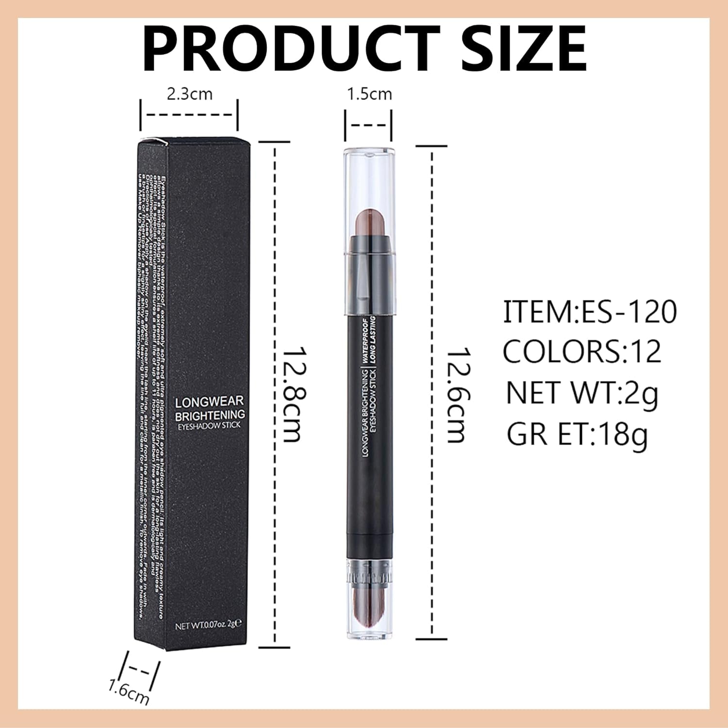 Cream Eyeshadow Stick - No Crease Glitter Shimmer Blue Purple Eye Shadow Stick with Soft Brush, Rotatable Eye Brightener Pencil Crayon, Long Lasting Waterproof Metallic Eye Makeup Pen for Women-#10