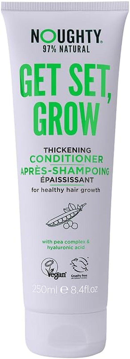 97% Natural Get Set Grow Hair Thickening Conditioner to Optimise Scalp Health, Stimulate Roots and Promote Hair Growth, with Organic Garden Pea Sprouts and Green Robusta Coffee Beans, 250Ml