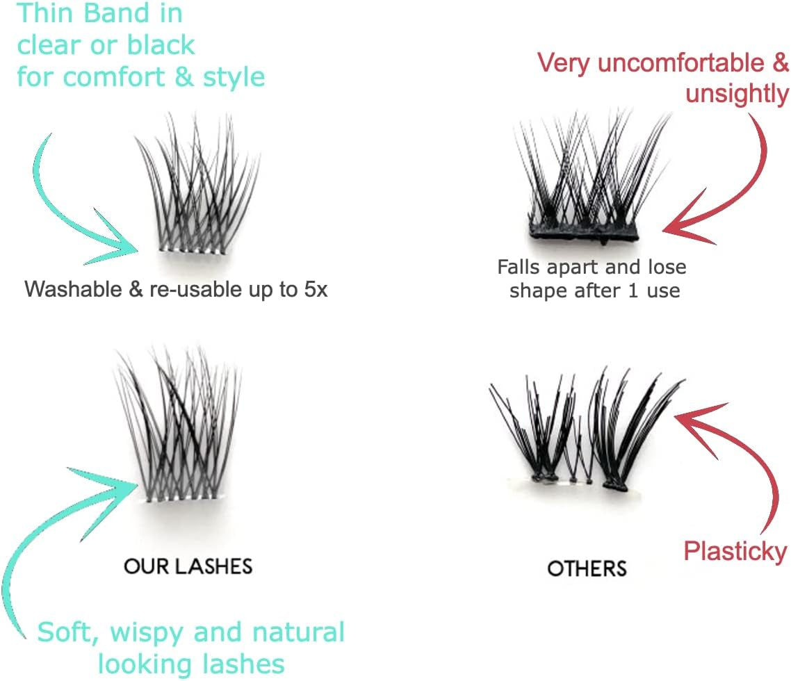 Natural Lash Clusters- Fluffy Classic C-Curl Eyelash Clusters - 29Pcs False Eyelashes for DIY Extensions by