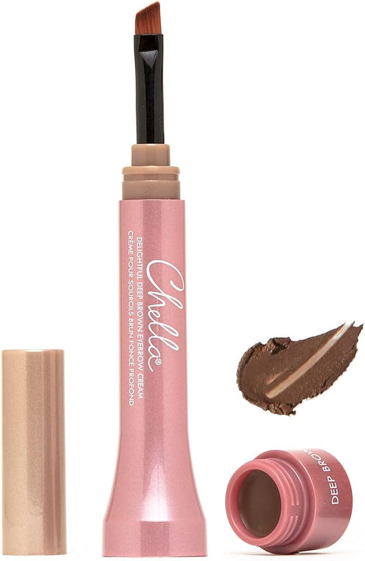 Eyebrow Cream, Delightful Deep Brown - Vegan, Cruelty Free, Paraben Free, Gluten Free Eyebrow Makeup - Long Wearing, Velvet Consistency, Water Resistant