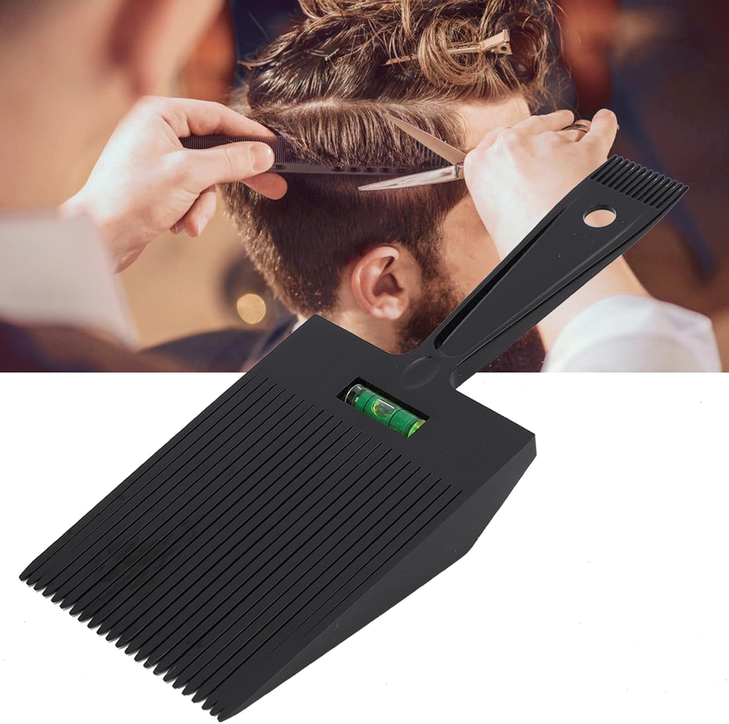 Flat Top Guide Comb, Professional Haircut Level Dual Ended Hair Flattopper Barber Cutting Angle Clipper Comb Large Teeth Styling Hairstyle Hairdressing Tool for Men Girl Hairdress Home Salon (Black)