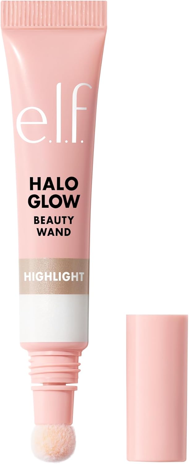 Halo Glow Highlight Beauty Wand, Liquid Highlighter Wand for Luminous, Glowing Skin, Buildable Formula, Vegan & Cruelty-Free, Champagne Campaign