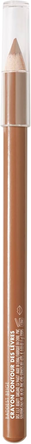 Cream Glide Lip Liner, Highly-Pigmented Pencil for Shaping & Sculpting Lips, Semi-Matte Finish, Vegan & Cruelty-Free, Baddest Beige