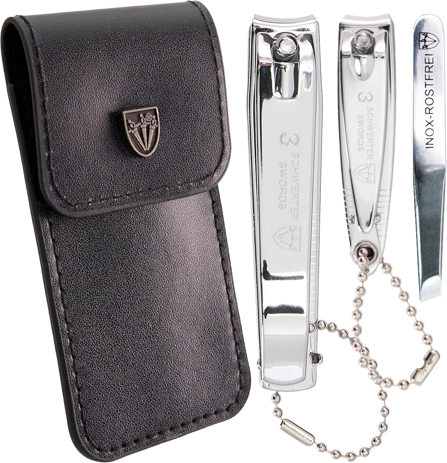 - Brand Quality 3 Piece Manicure Pedicure Grooming Kit Set for Professional Finger & Toe Nail Care Nail Clipper Tweezers in Synthetic Leather Case, Made by  (004222)