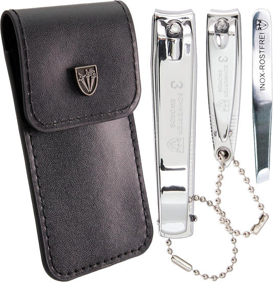 - Brand Quality 3 Piece Manicure Pedicure Grooming Kit Set for Professional Finger & Toe Nail Care Nail Clipper Tweezers in Synthetic Leather Case, Made by  (004222)