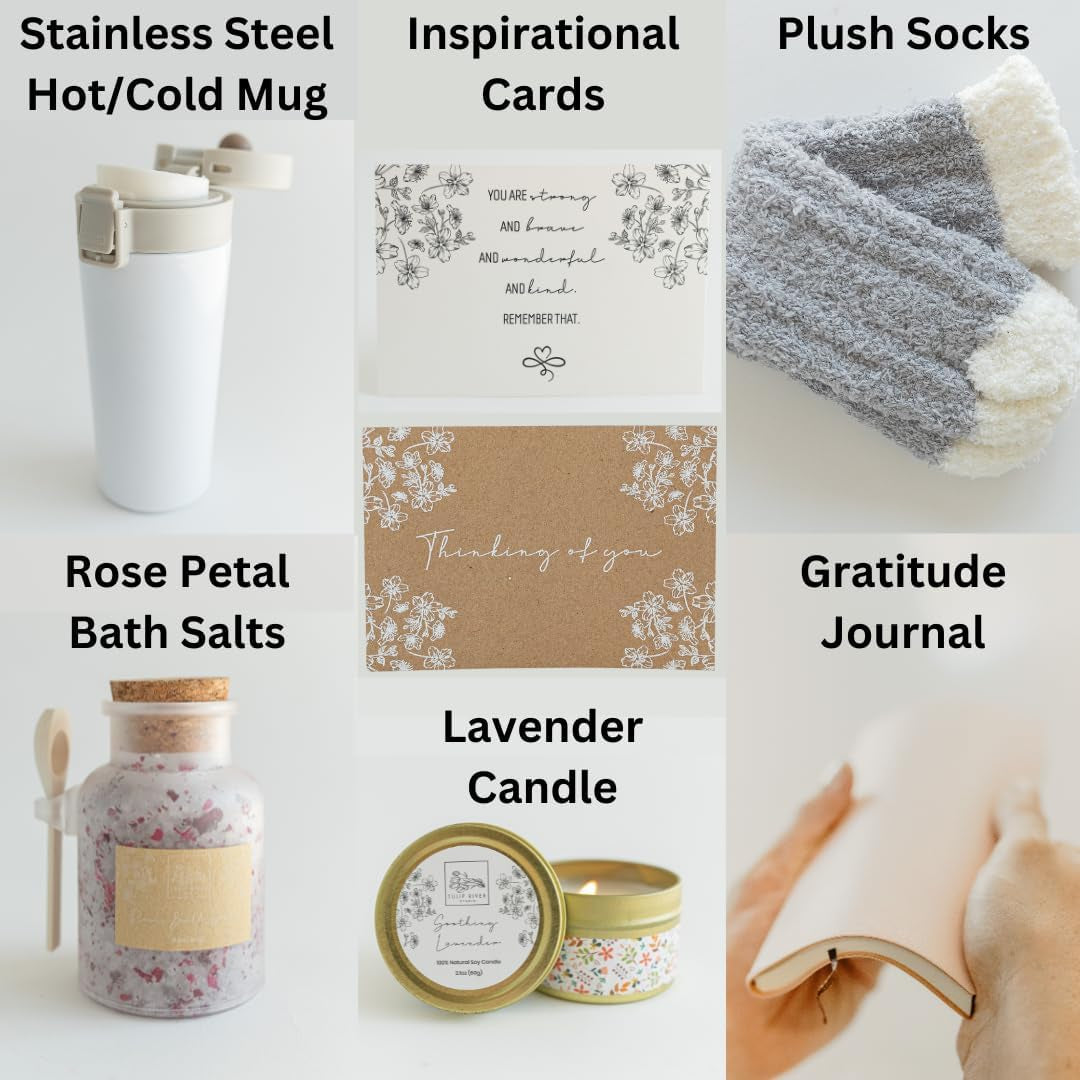 Get Well Gifts for Women - Gift Baskets for Women, Birthday Box, Care Package, Spa Kit, Thinking of You Gifts, Birthday Gift Basket