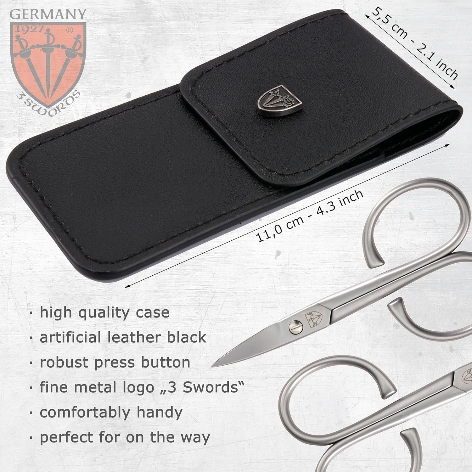 - Stainless Steel INOX Curved Nail Scissors - Strong Scissors for Strong People with Case by