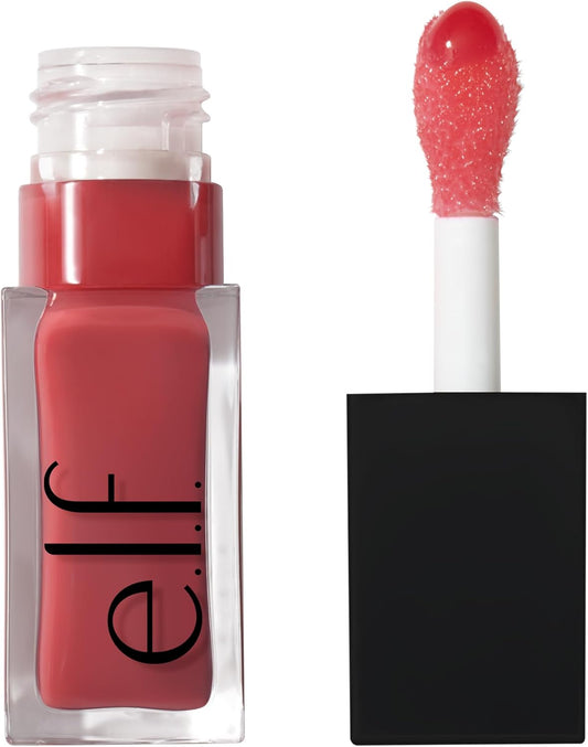 Glow Reviver Lip Oil, Nourishing Tinted Lip Oil for a High-Shine Finish, Infused with Jojoba Oil, Vegan & Cruelty-Free, Rose Envy