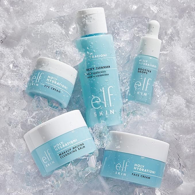 SKIN Holy Hydration Hydrated Ever after Skincare Mini Kit, Cleanser, Makeup Remover, Moisturiser & Eye Cream for Hydrating Skin, Airplane-Friendly Sizes