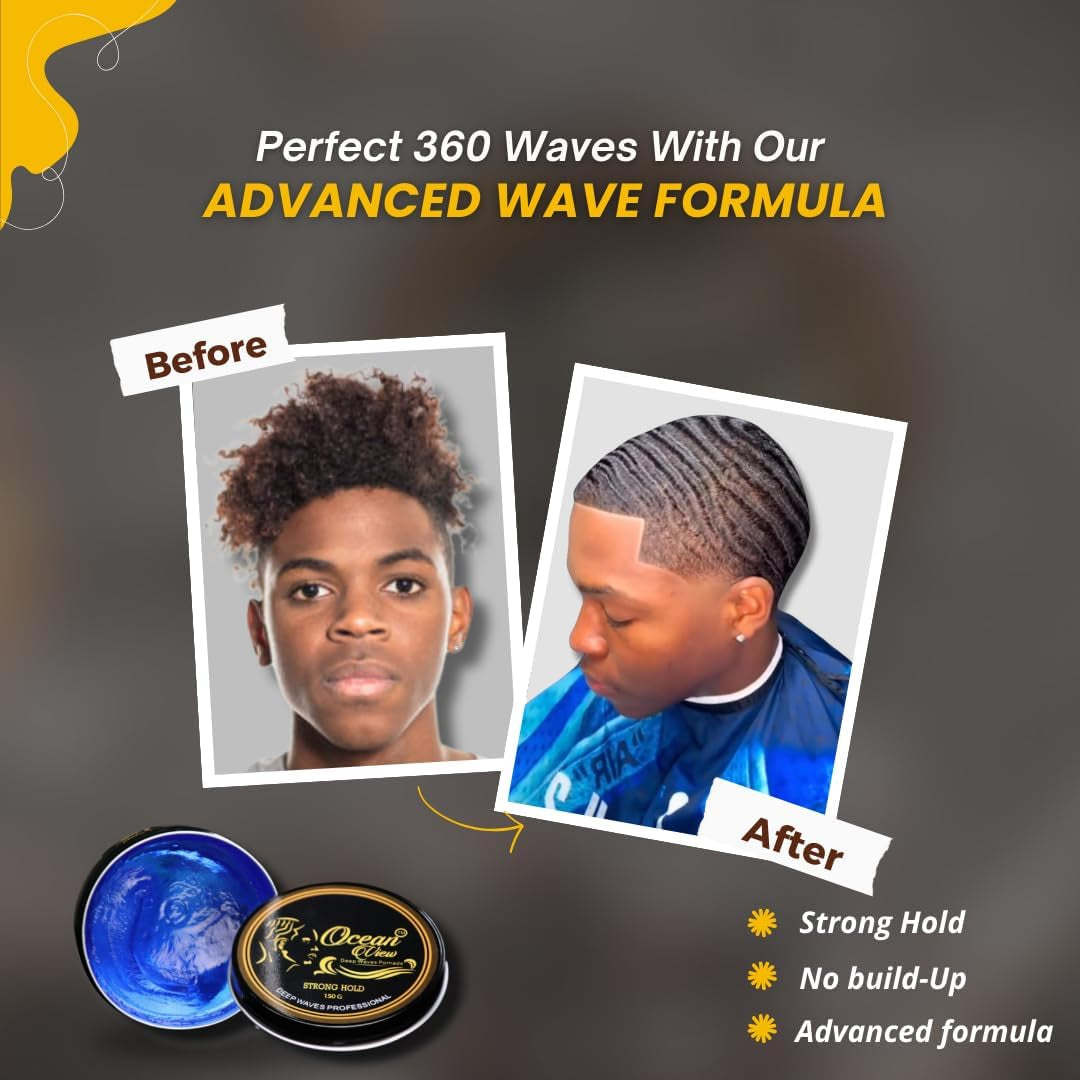Ocean View Hair Pomade-Strong Hold 4 Oz- Pomade, Hair Styling, Wave Training