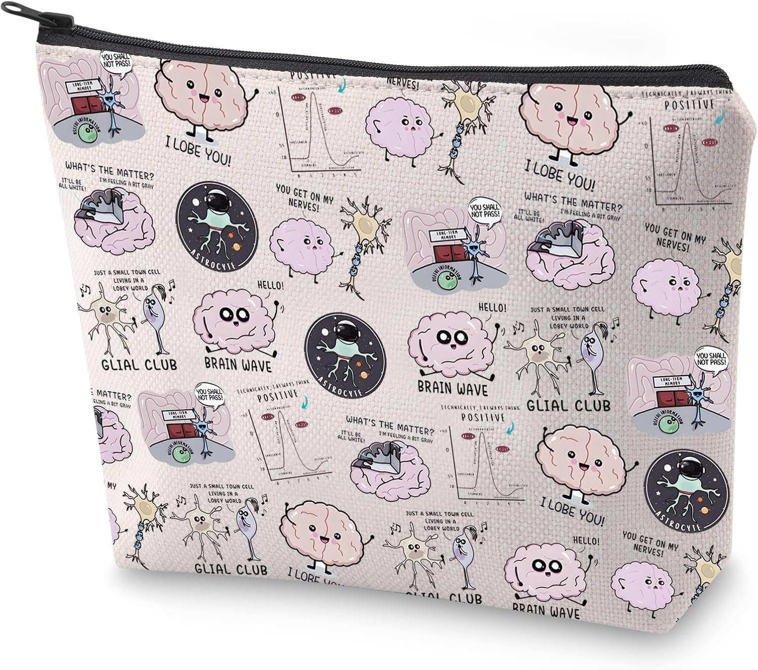 Funny Neuroscience Pun Gift You Shall Not Pass Makeup Bag Neurosurgeon Gift Neurobiology Assistant Gift, You Shall Not Pass, Retro