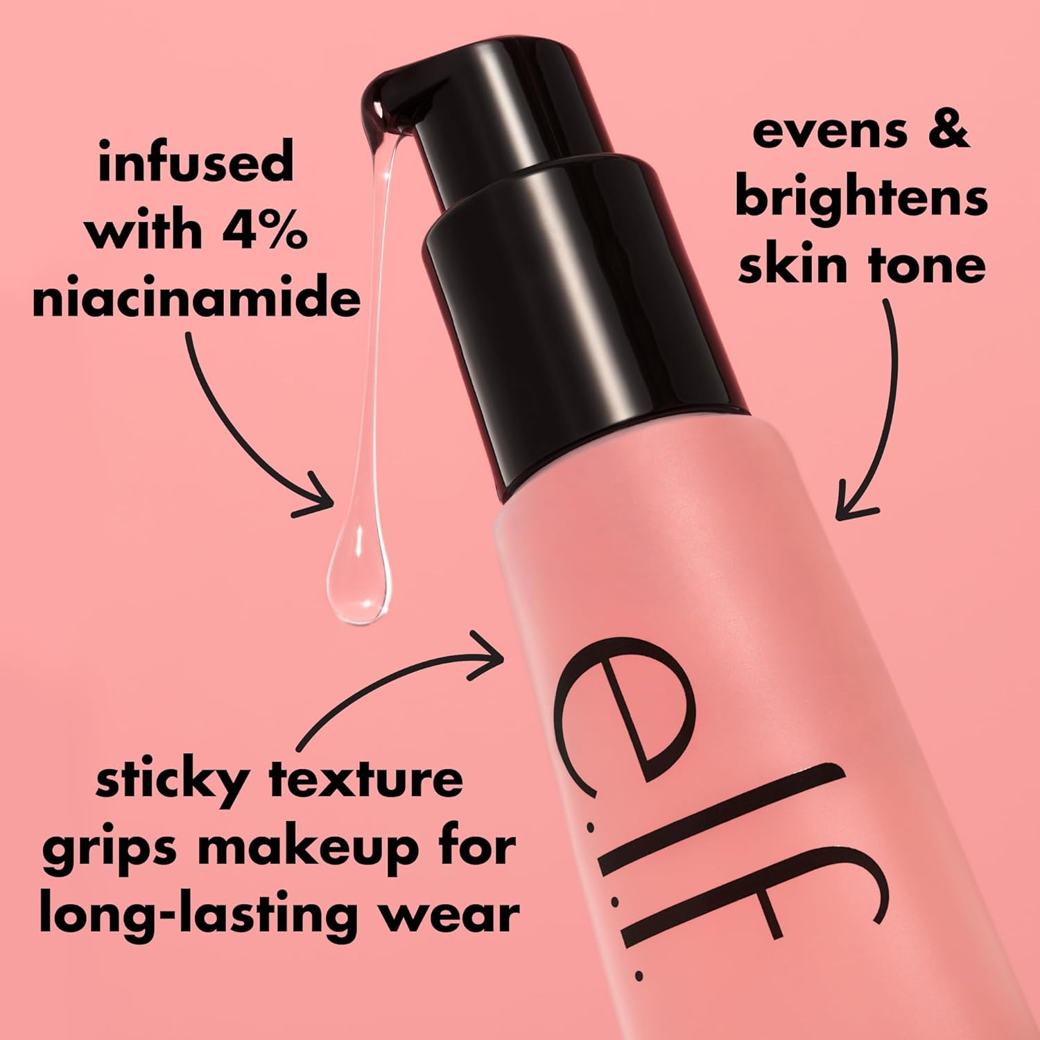 Power Grip Primer + 4% Niacinamide — a hydrating gel primer that brightens, evens skin tone, and grips makeup for all-day wear. Vegan, cruelty-free, and travel-friendly at 0.8 fl oz