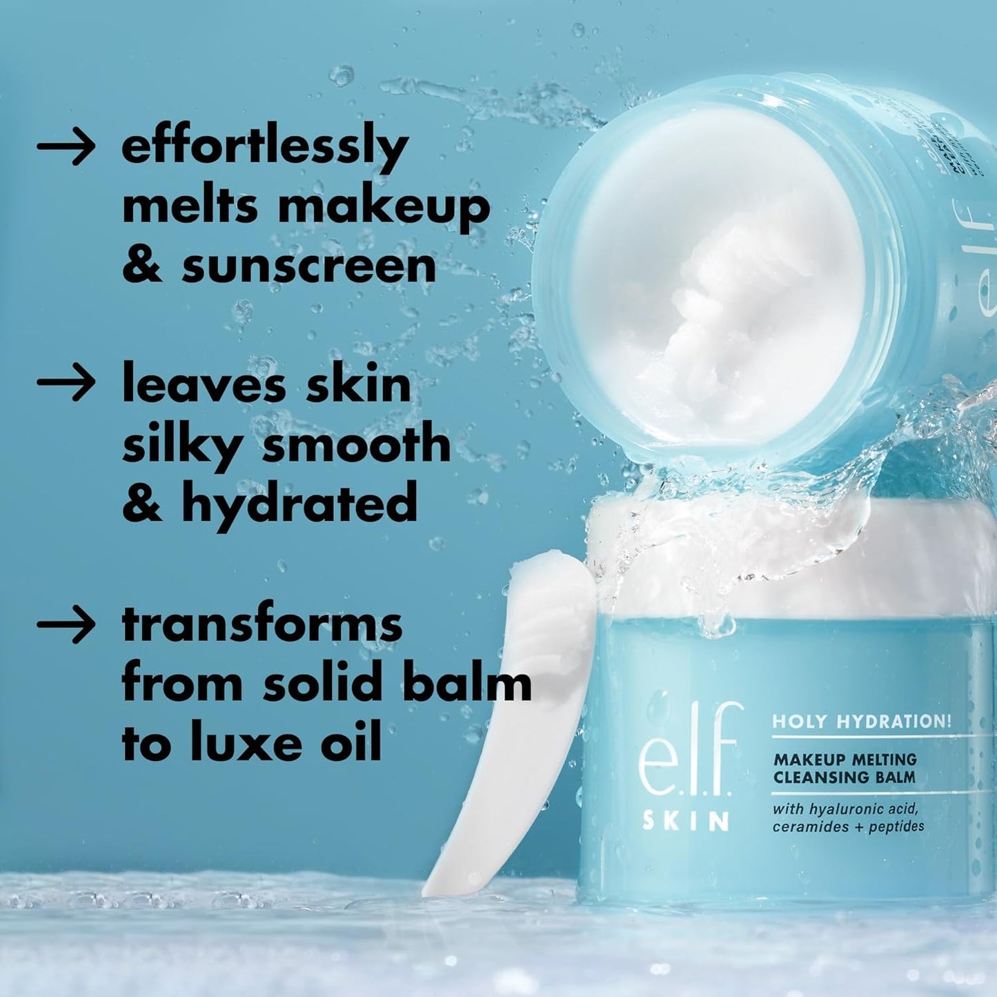 SKIN Holy Hydration! Makeup Melting Cleansing Balm, Hydrating Cleansing Balm to Remove Makeup, Formulated with Hyaluronic Acid