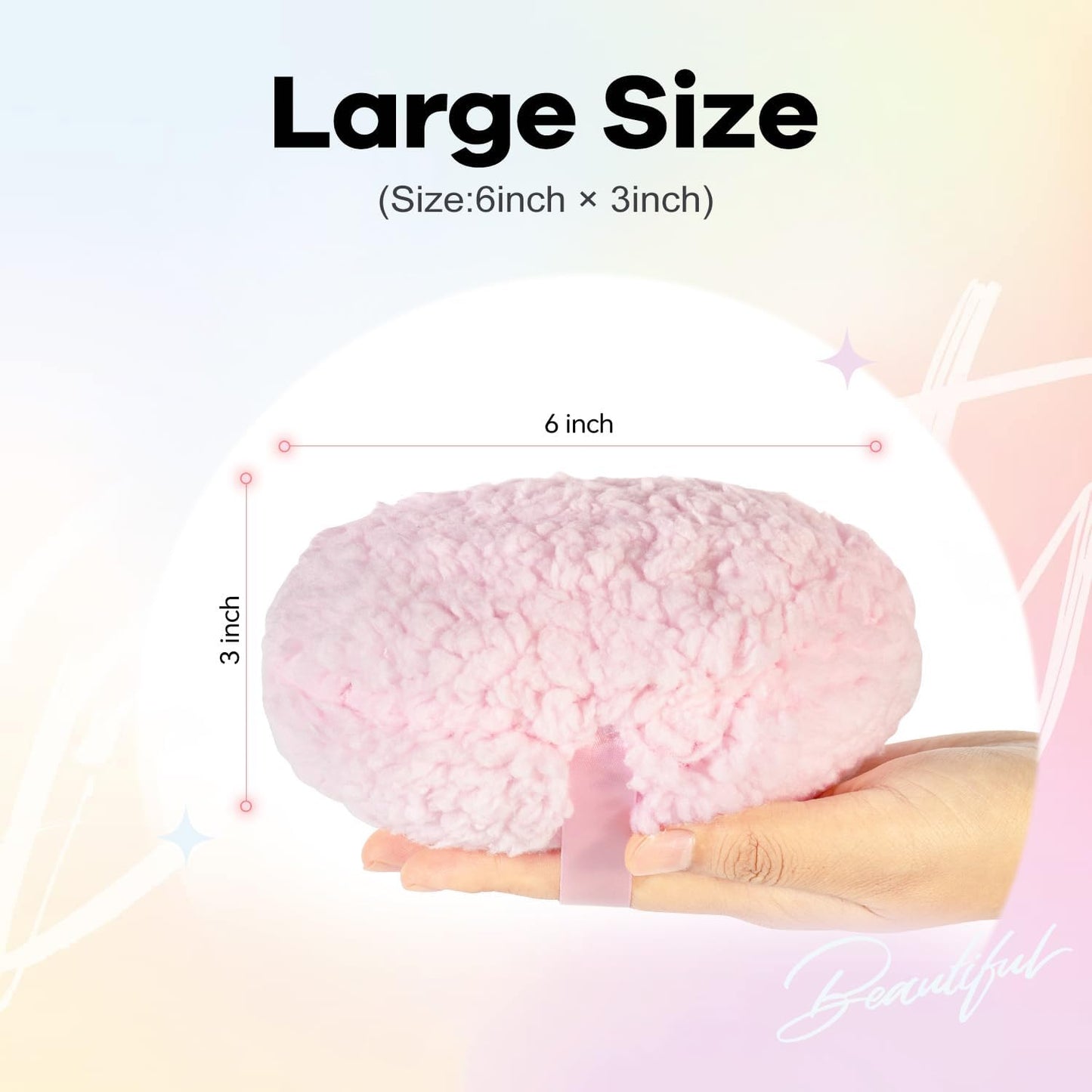 Large Body Powder Puff for Dusting Powder, Women Powder Puff with Tinplate Storage Container for Bath (Rabbit)