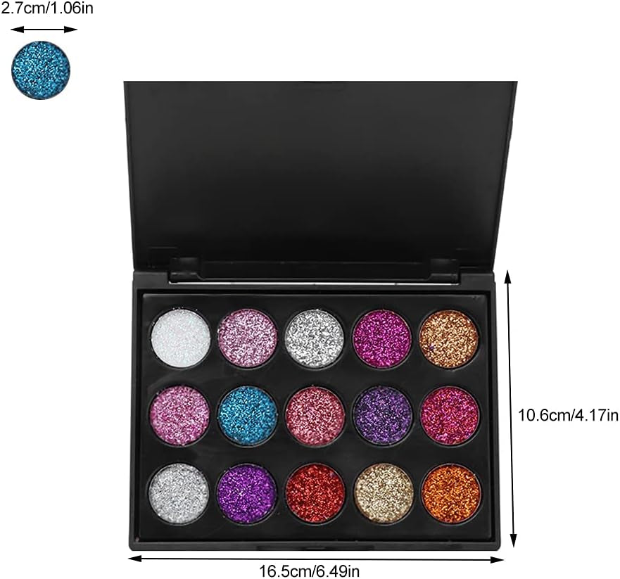 Eye Shadow Plattet, 15 Colors Waterproof Glitter Eyeshadow Palette for Cosplay Makeup Eye Makeup, Shining Eye Shadow Cosmetic Powder Suitable for Daily and Professional Makeup