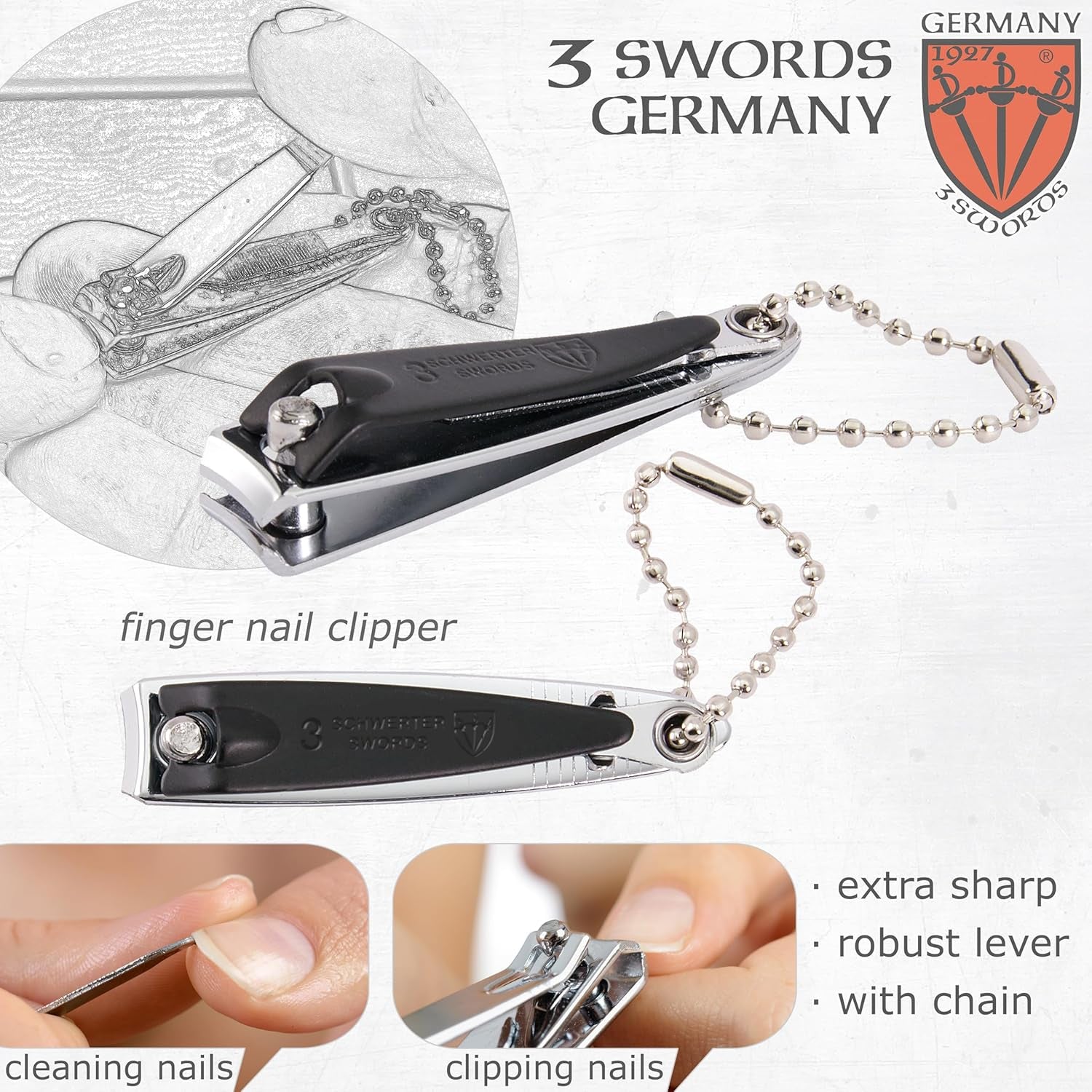 - Brand Quality 3 Piece Manicure Pedicure Grooming Kit Set for Professional Finger & Toe Nail Care Nail Clipper Tweezers in Synthetic Leather Case, Made by  (004239)