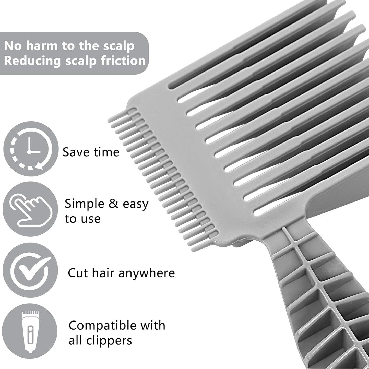 2 PCS Guide Combs Barber Combs Professional Hair Cutting Comb Heat Resistant Clipper Comb Curved Positioning Flat Top Comb Barber Supplies for Hair Salon, Travel, Home