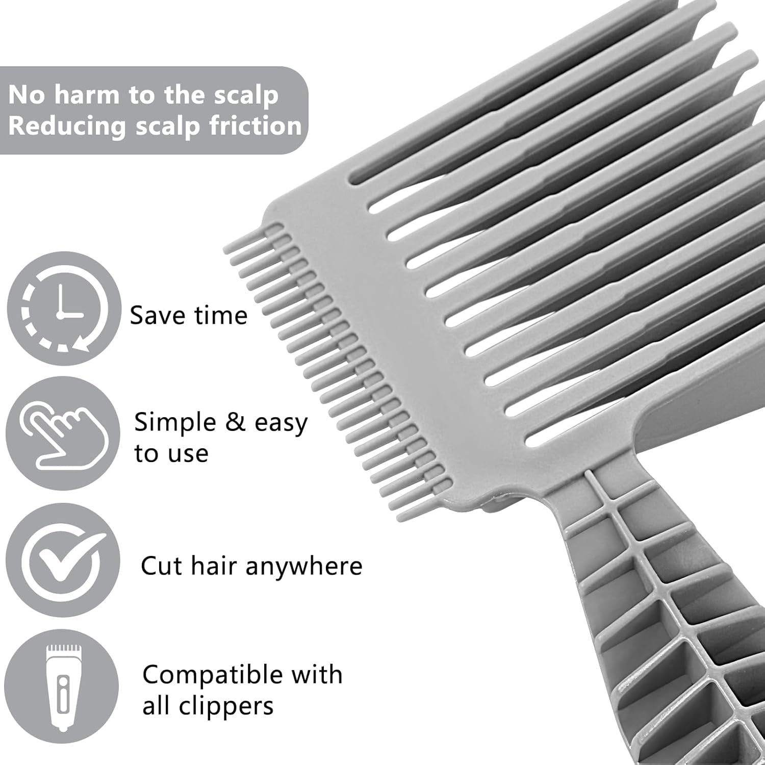 2 PCS Guide Combs Barber Combs Professional Hair Cutting Comb Heat Resistant Clipper Comb Curved Positioning Flat Top Comb Barber Supplies for Hair Salon, Travel, Home
