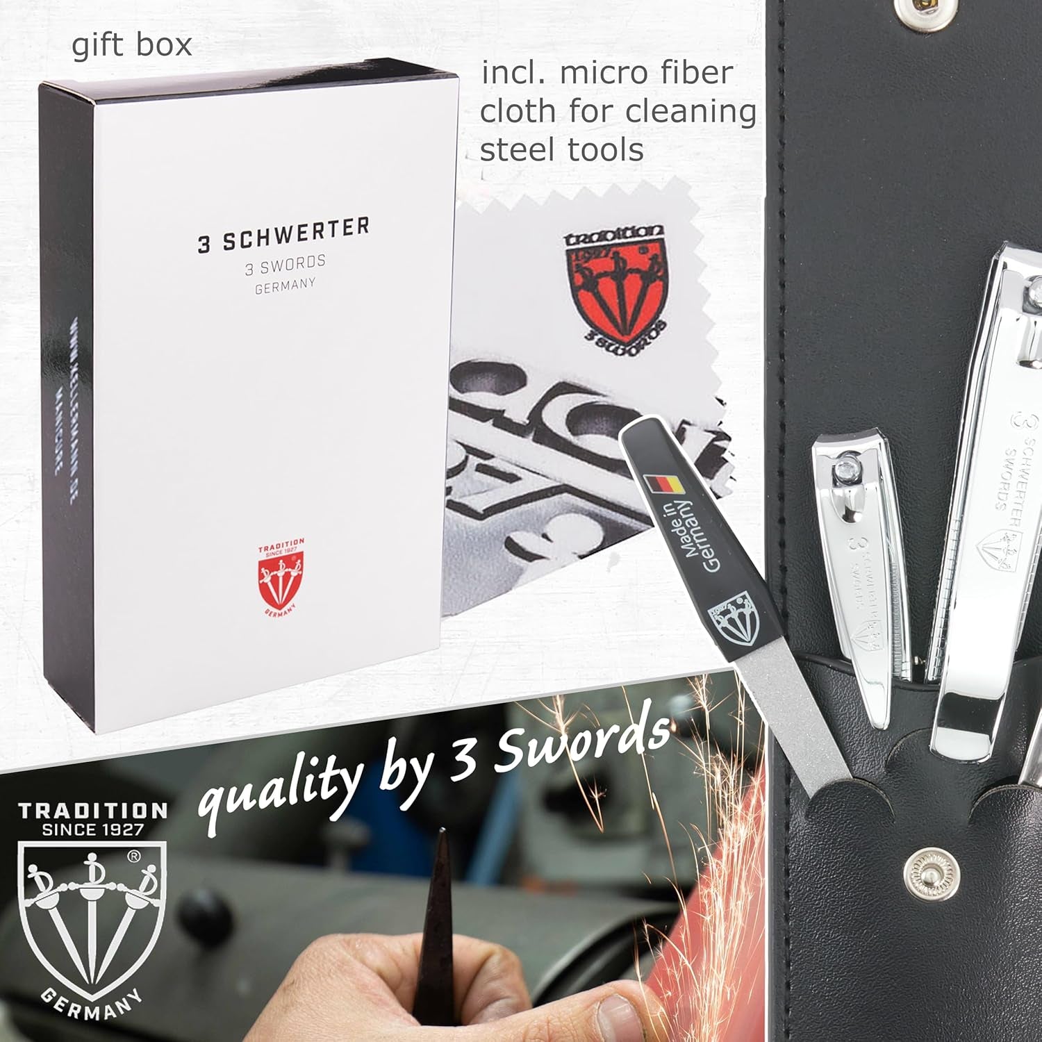 - Manicure Pedicure Nail Clipper File Tweezers Set - Brand Quality (211)