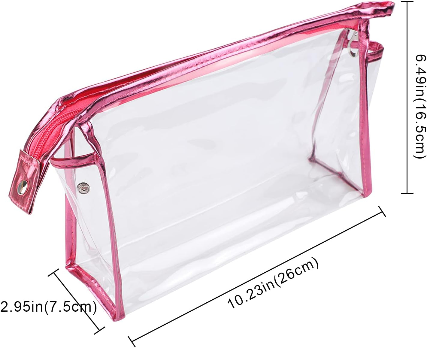 Clear Makeup Bag,  Transparent Clear Toiletry Bags with Strong Zips, Portable PVC Clear Travel Cosmetic Bag for Men Woman Holiday, Travel, Bathroom| 7 Colours Transparent Bags