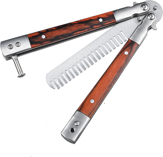 Foldable Hair Stylists Professional Styling Combs Stainless Steel Folding Practice Combs Hair Styling Tools for Woman/Men