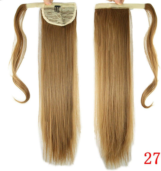 Wrap Ponytail Straight Synthetic Hairpiece -  Binding Magic around Pony Tail Extension for Woman 24" 100G (27)