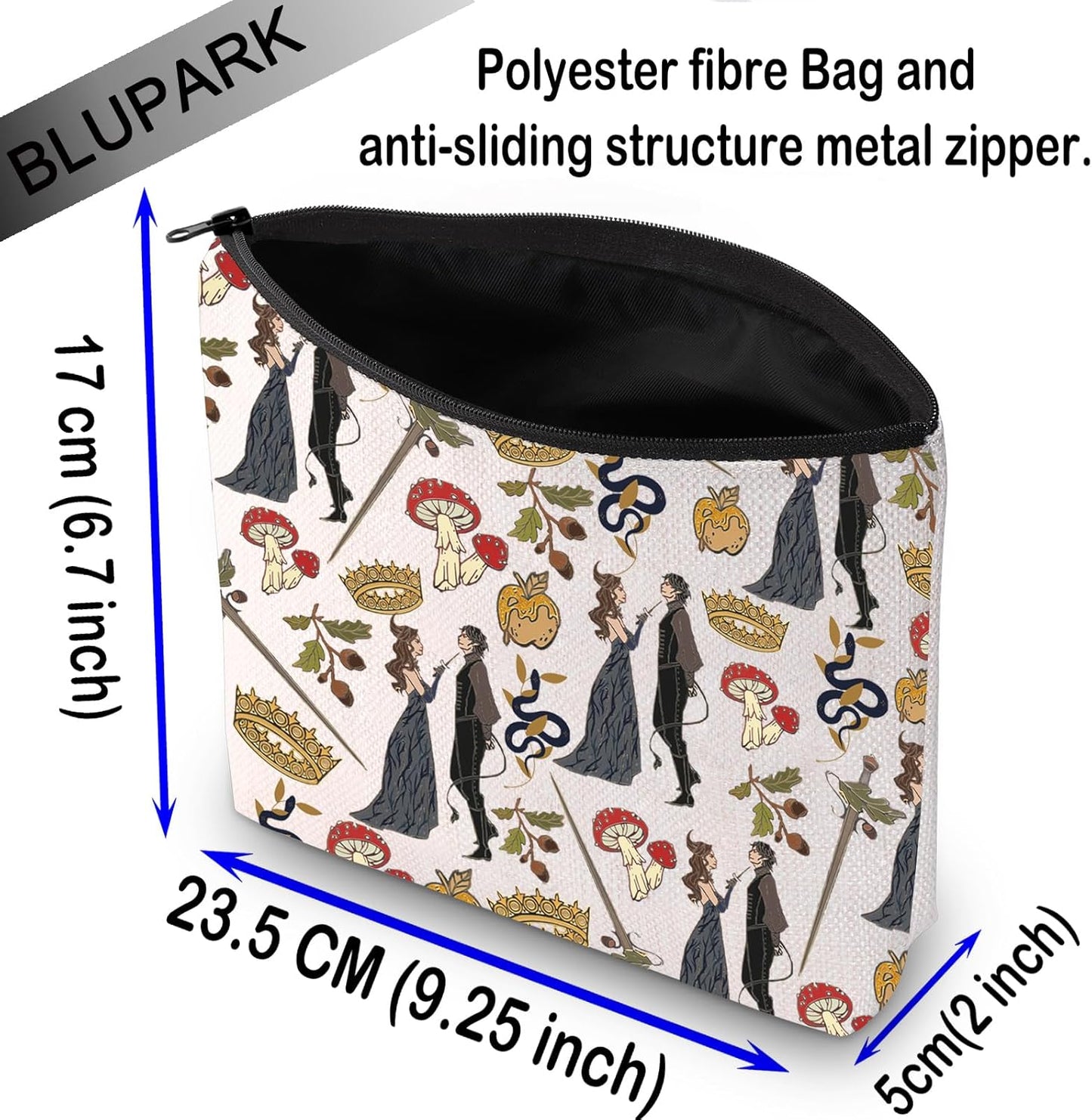 the Cruel Prince Makeup Bag Bookish Gift Jude and Cardan Cosmetic Bag Fantasy Book Lover Gifts, J&C, Retro