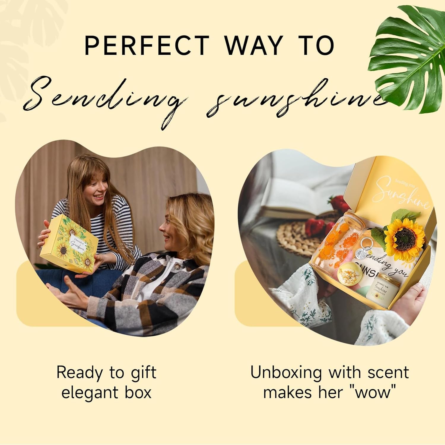 Birthday Gifts for Women, Get Well Soon Gifts for Women Sending Sunshine Sunflower Gift Baskets, Self Care Gifts for Women Her Best Friends Bestie Sister Mom Wife Female, Inspirational Gifts for Women