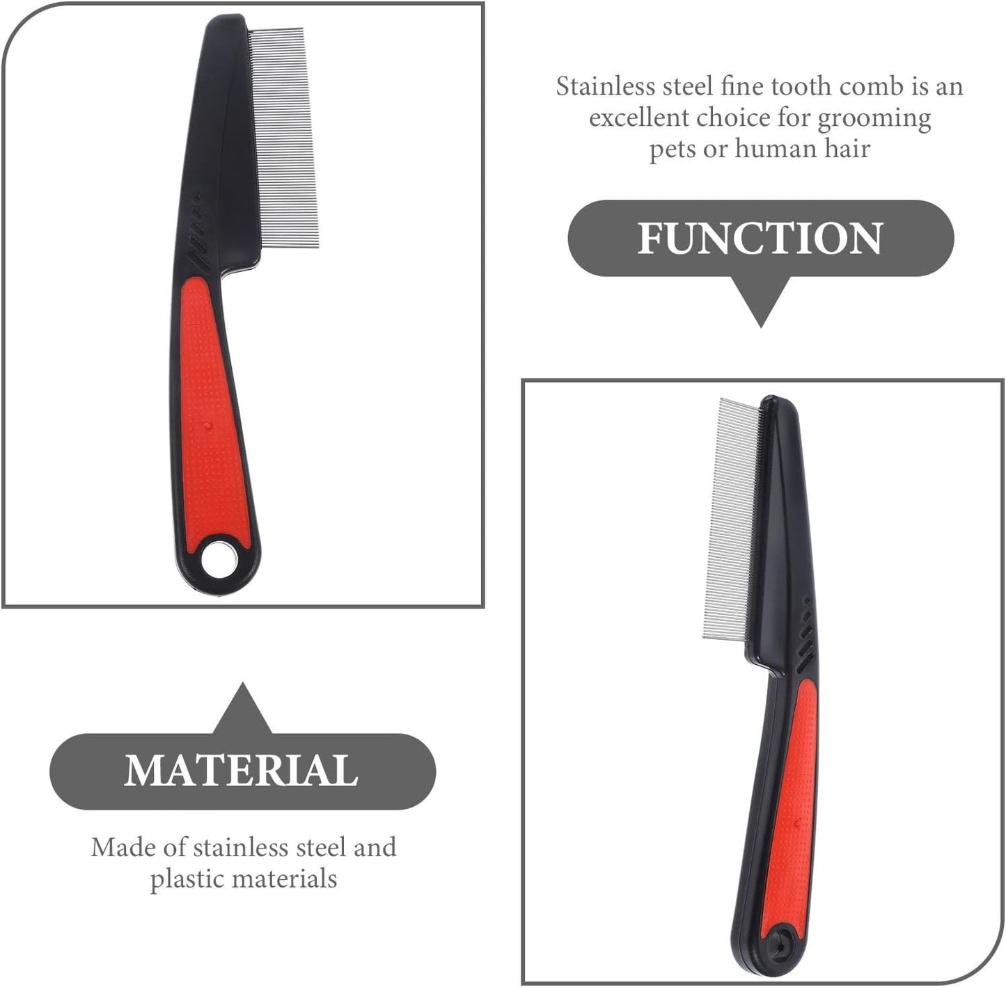 Fine Tooth Stainless Steel Comb for Dandruff Removal Portable Hair Comb for Adults and Pets Scalp Brush Dandruff Comb Hair Pick