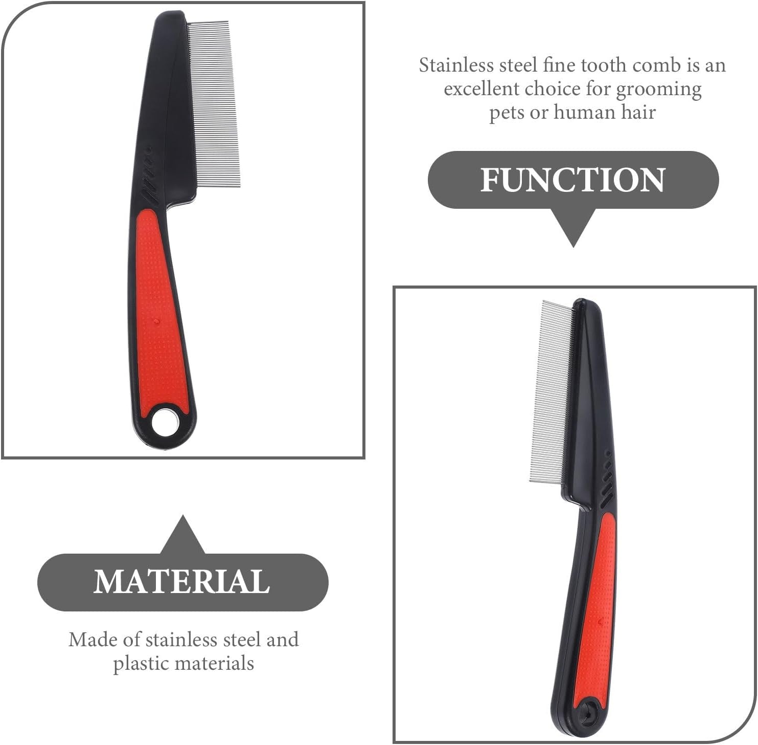 Fine Tooth Stainless Steel Comb for Dandruff Removal Portable Hair Comb for Adults and Pets Scalp Brush Dandruff Comb Hair Pick