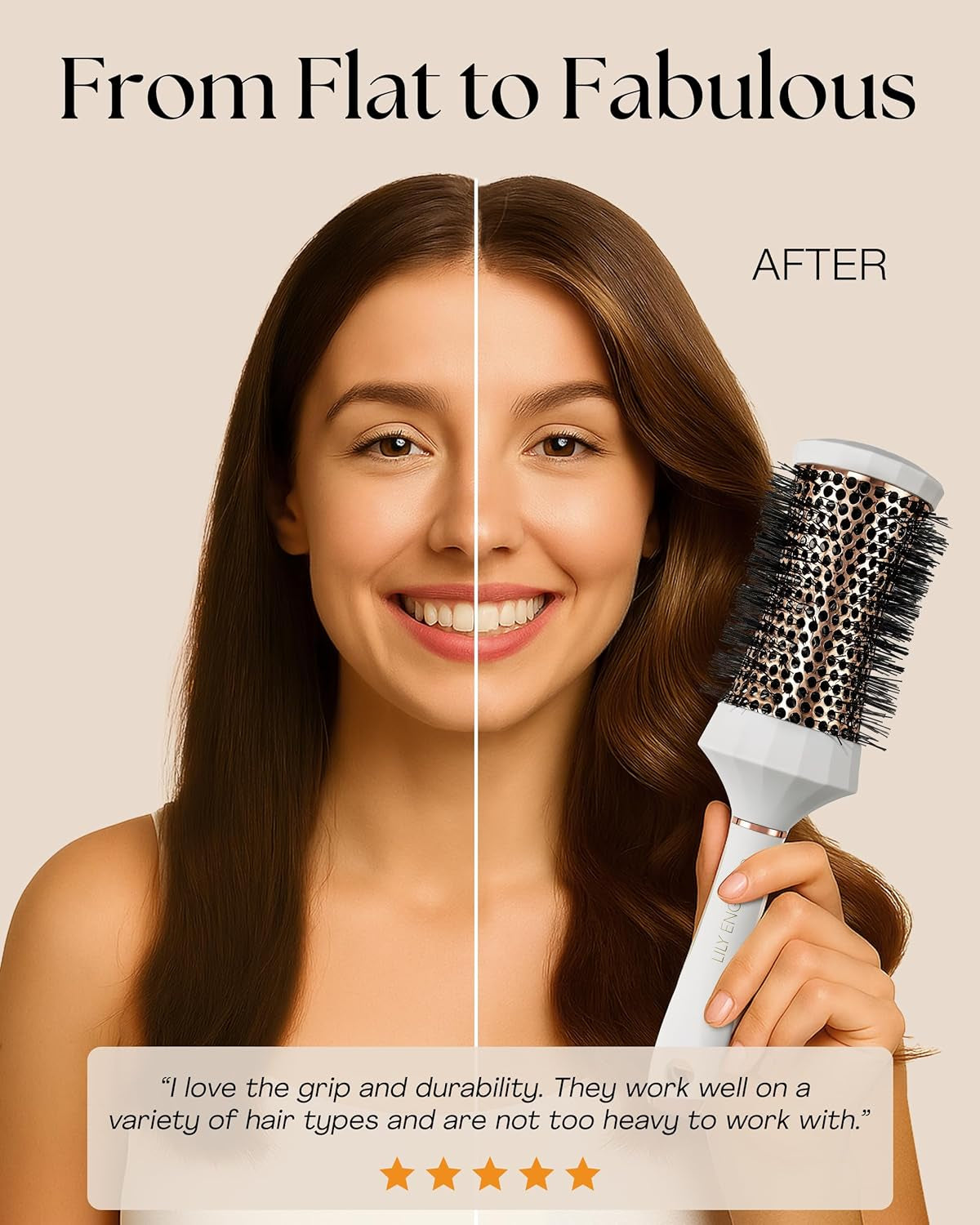 round Hair Brush Set, 4 Pieces Professional Blow Dry Kit with 3 round Brushes and Comb for Styling, Beauty Gift Sets for Women