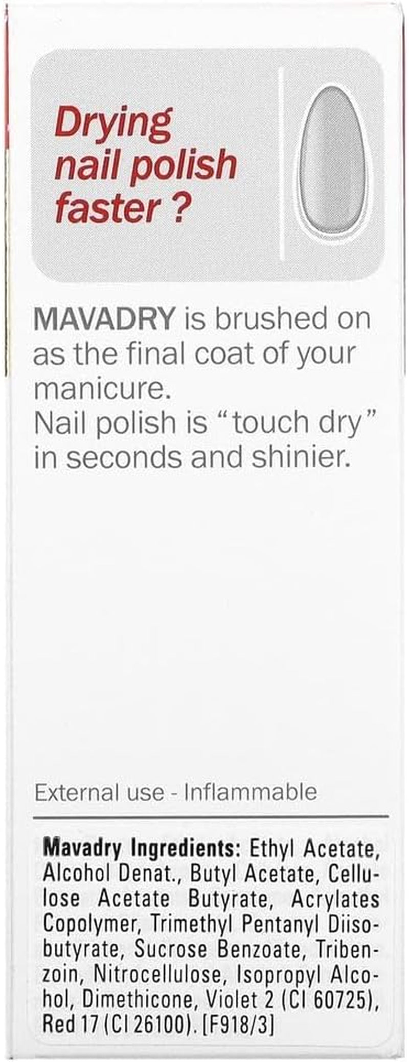 Mavadry, Quick Nail Polish Dryer, 2-In-1, Instant Drying plus Extra Shine Top Coat, Chip Resistant, Extend Manicure Life, Dry in Seconds, No UV Lamp, Made in Switzerland, Cruelty Free, 10 Ml