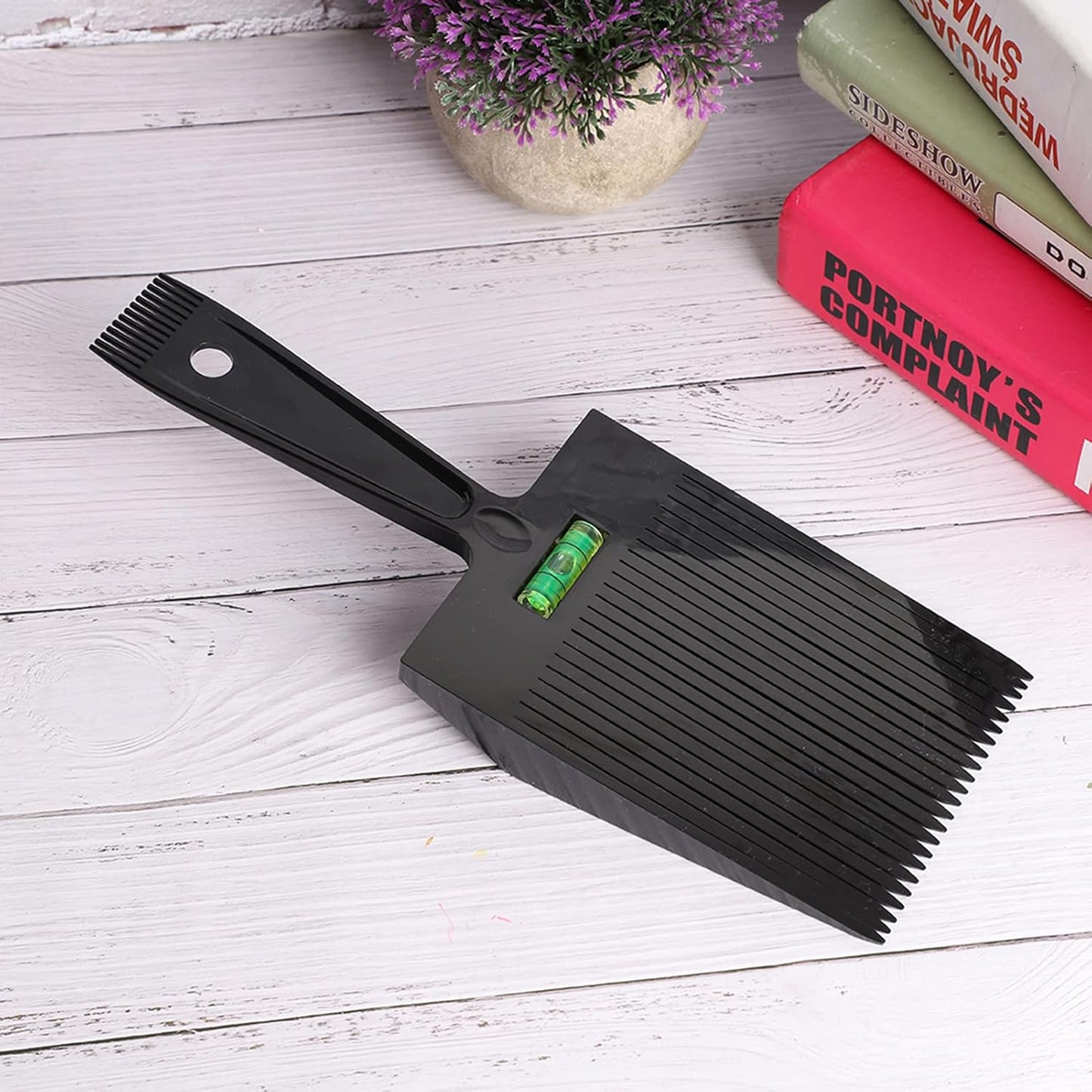 Flat Top Guide Comb, Professional Haircut Level Dual Ended Hair Flattopper Barber Cutting Angle Clipper Comb Large Teeth Styling Hairstyle Hairdressing Tool for Men Girl Hairdress Home Salon (Black)