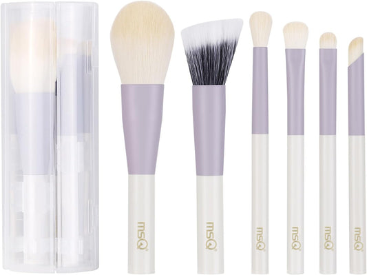 Make up Brushes 6PCS Makeup Brush Set Premium Synthetic Powder Brush Blending Brush Eyeshadow Brushes Concealer Brush Stippling Brush with Case (Purple)