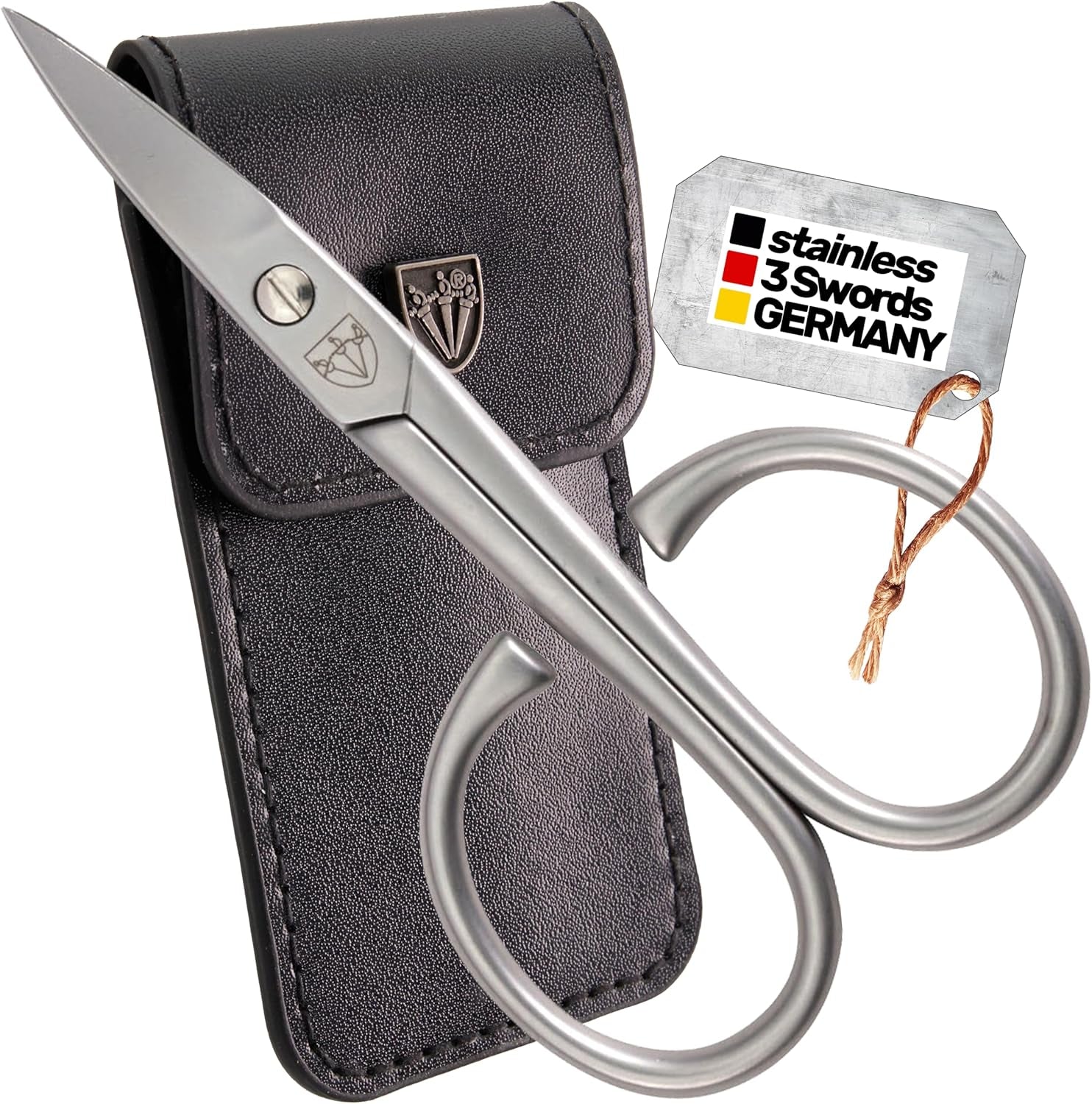 - Stainless Steel INOX Curved Nail Scissors - Strong Scissors for Strong People with Case by