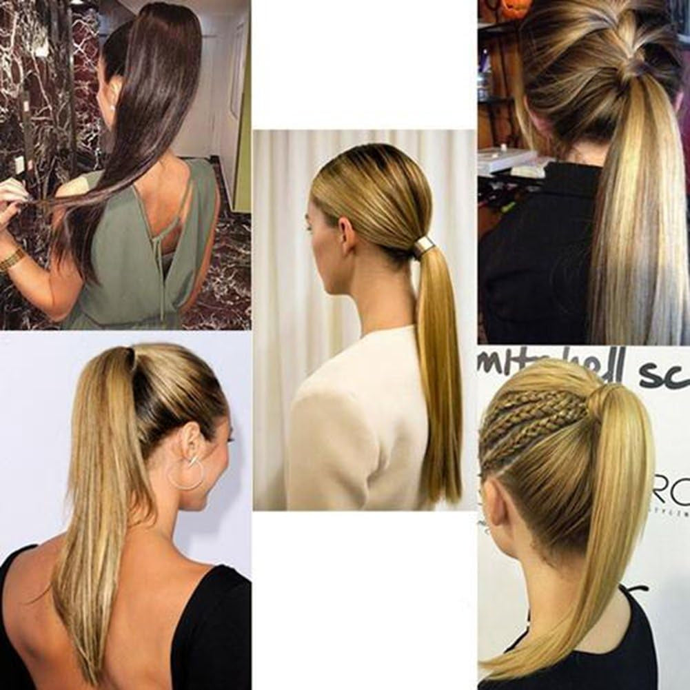 Wrap Ponytail Straight Synthetic Hairpiece -  Binding Magic around Pony Tail Extension for Woman 24" 100G (27)