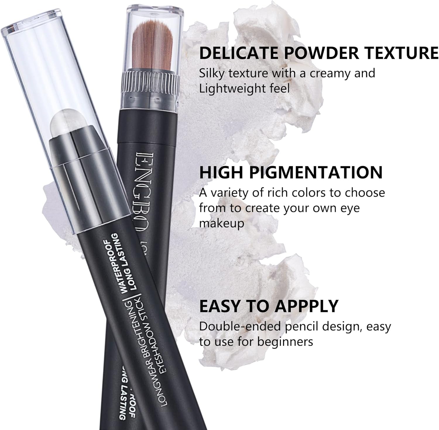 Cream Eyeshadow Stick - No Crease Glitter Shimmer Blue Purple Eye Shadow Stick with Soft Brush, Rotatable Eye Brightener Pencil Crayon, Long Lasting Waterproof Metallic Eye Makeup Pen for Women-#10