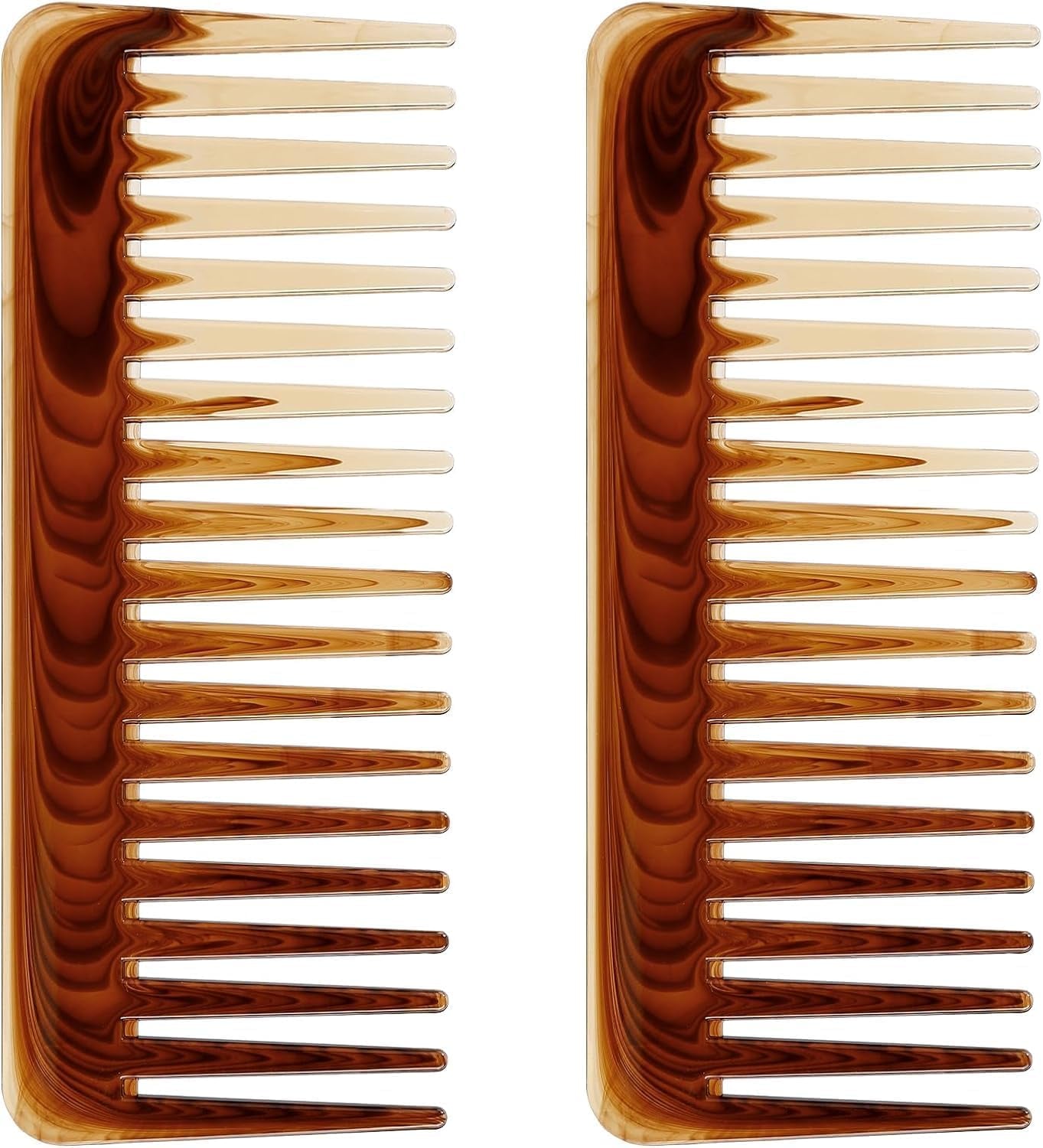 2PCS Wide Tooth Comb, Large Wide Tooth Comb for Women Men and Kids，Handmade Wide Tooth Comb for Curly Hair, Shower Comb Hair Detangler Comb for Curly Hair Wet Dry Hair, Professional Hair Cutting Combs