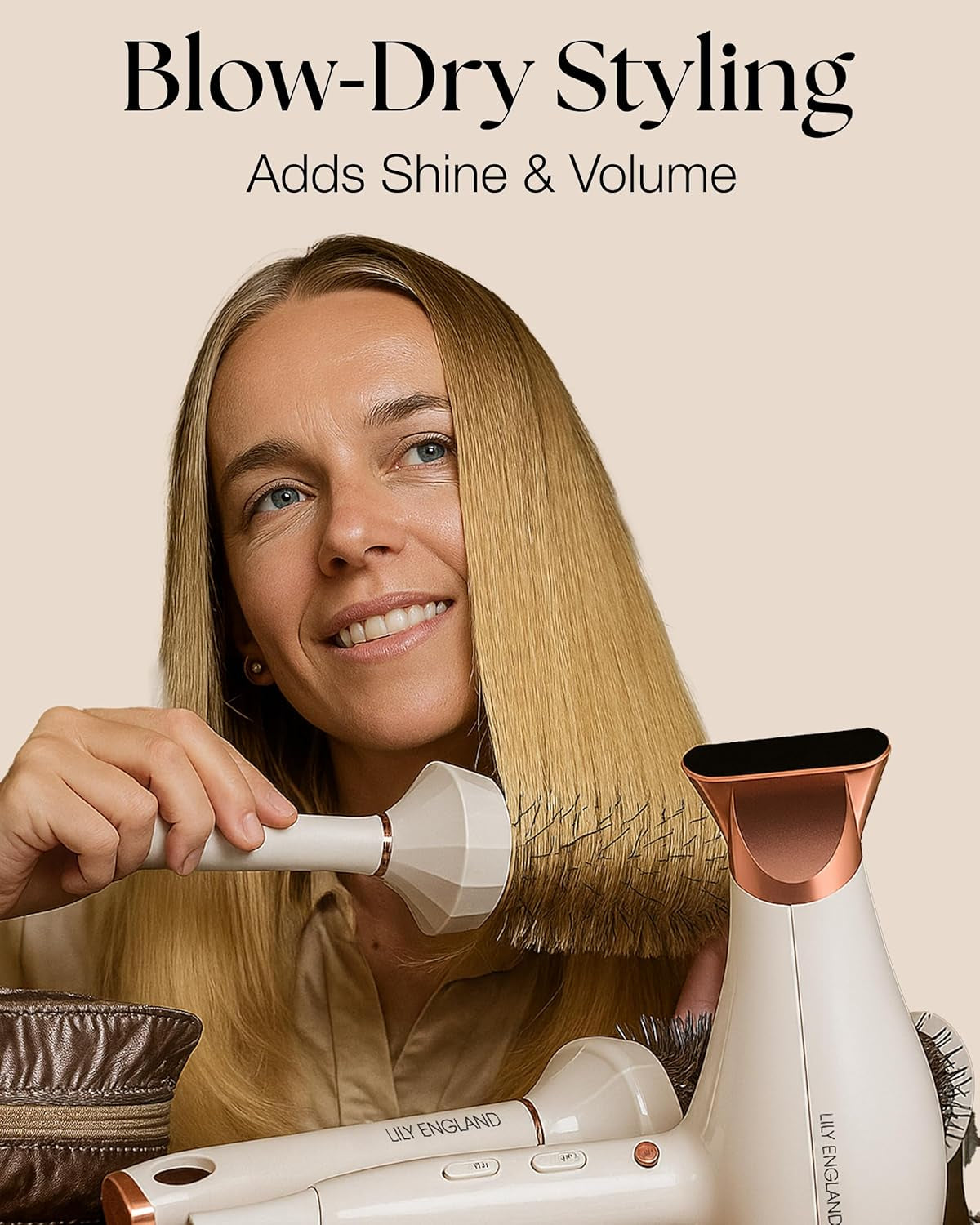 round Hair Brush Set, 4 Pieces Professional Blow Dry Kit with 3 round Brushes and Comb for Styling, Beauty Gift Sets for Women